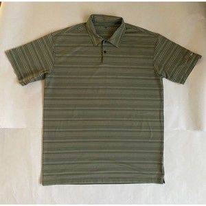 Nike Golf Dri Fit Polo Striped Logo Shirt Men's Size XXL Green